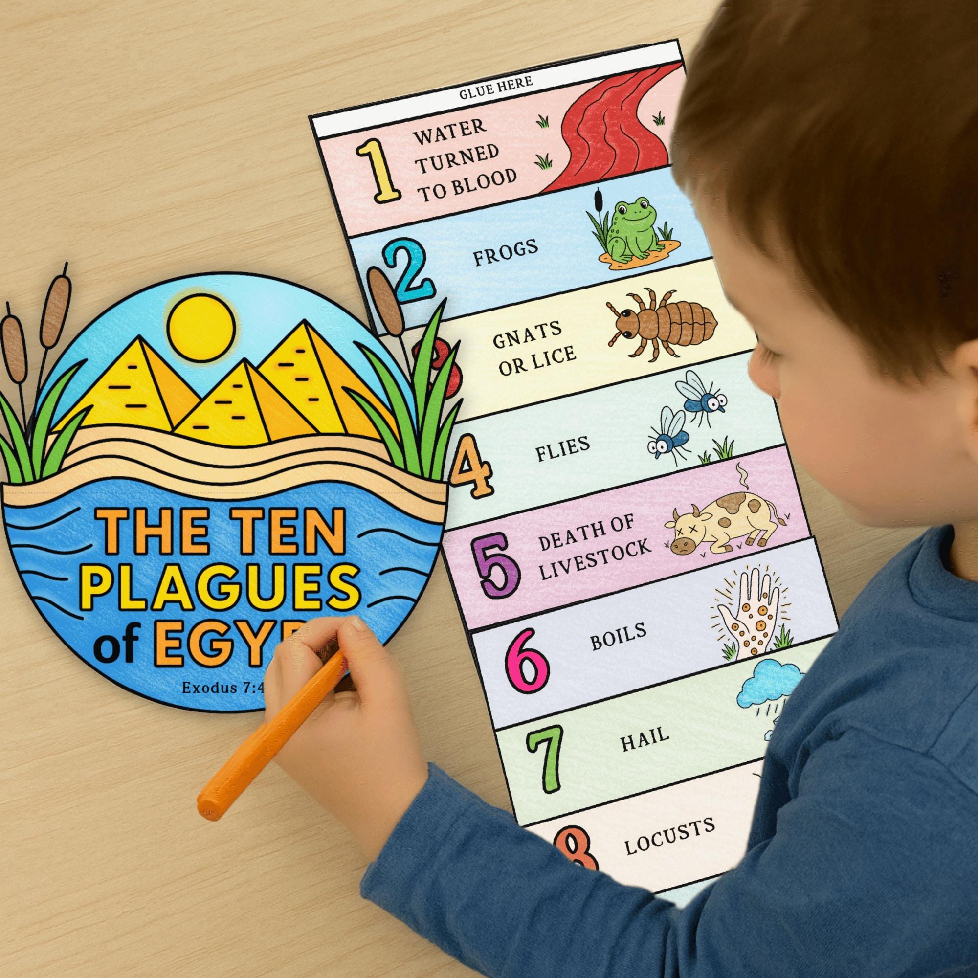 Ten Plagues of Egypt Folding Surprise Bible Craft | Printable Bible ...
