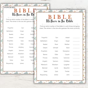 Bible Games, Mothers in the Bible Game | Bible Games for Kids, Bible Games for Family, Women&#39;s Ministry Games, Bible Games Printable