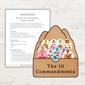 10 Commandments Pocket Craft for Kids | Bible Coloring Activity ...