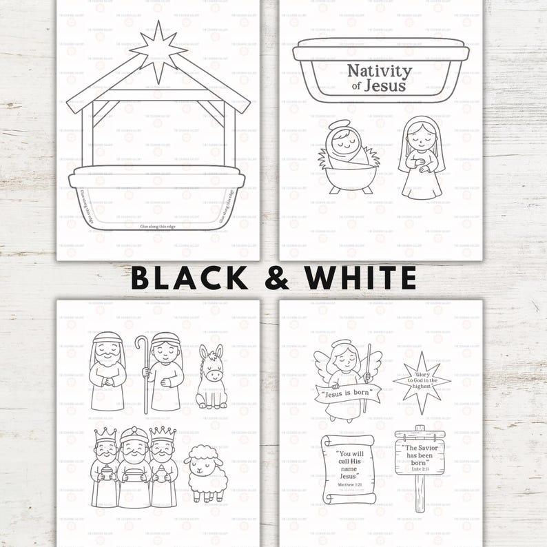 Nativity of Jesus Pocket Craft | Christmas Bible Coloring Activity for ...