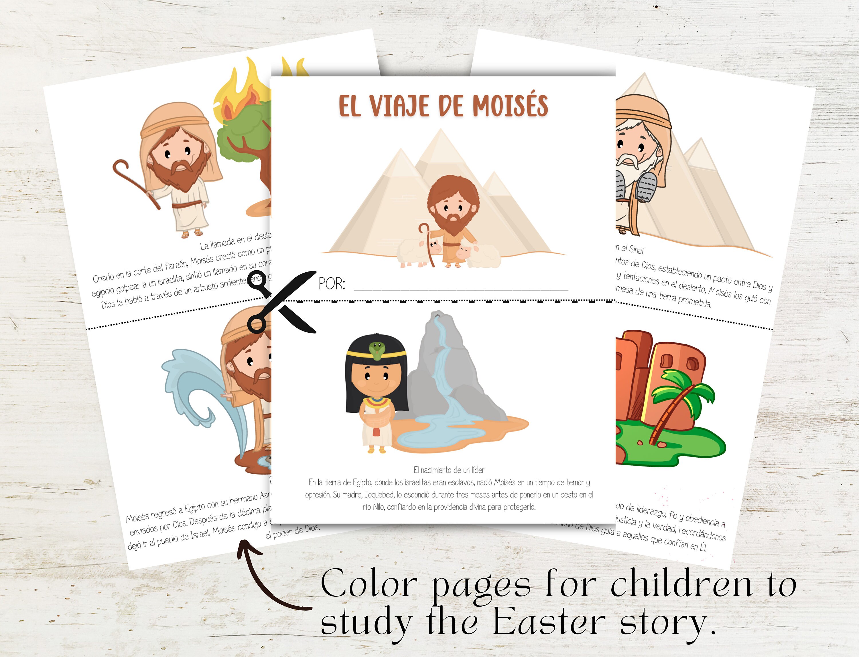 The Journey of Moses in SPANISH Printable for Kids, Printable Mini Book,  Kids Crafts, Homeschool Activity, Sunday School, Bible Lesson - Etsy, image size:3000x2297