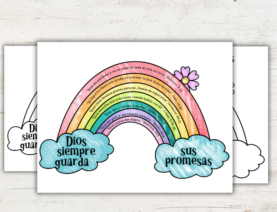 Las Promesas de Dios EN ESPAÑOL / Manualidad Arcoiris / Lección de ...