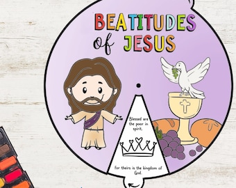 Beatitudes Coloring Wheel |  Bible Story Activities | Printable Activity | Kids Bible Lesson | Kids Bible Lesson | Sunday School