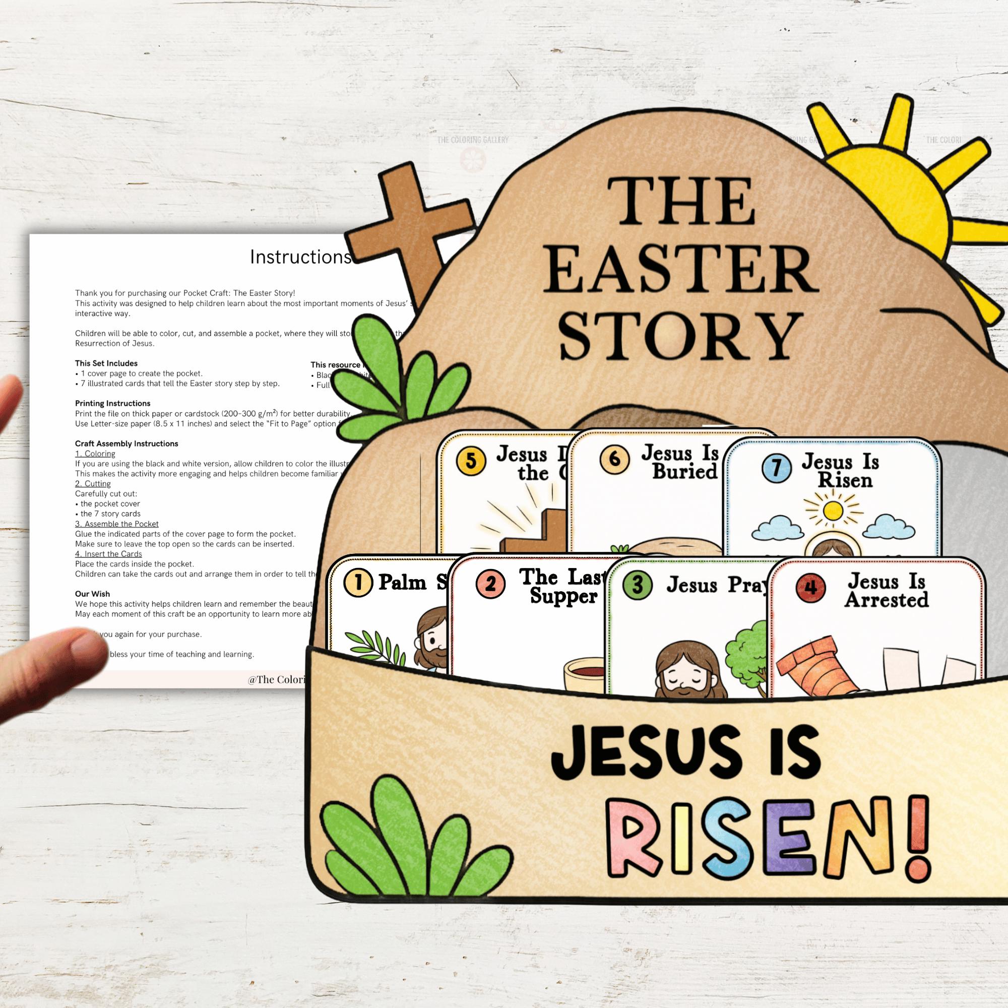 Easter Story Pocket Craft for Kids | Printable Resurrection Activity ...