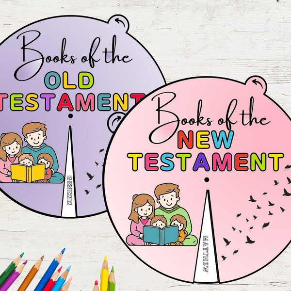 Old & New Testament Coloring Wheel | Books of the Bible | Printable Bible Activity | Coloring Wheel | Kids Bible Lesson | Sunday School