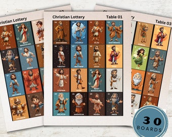Christian Bible Lottery Game | Bingo Bible | Bible Edition Game | Bible Printable Games | Church Games | Sunday School