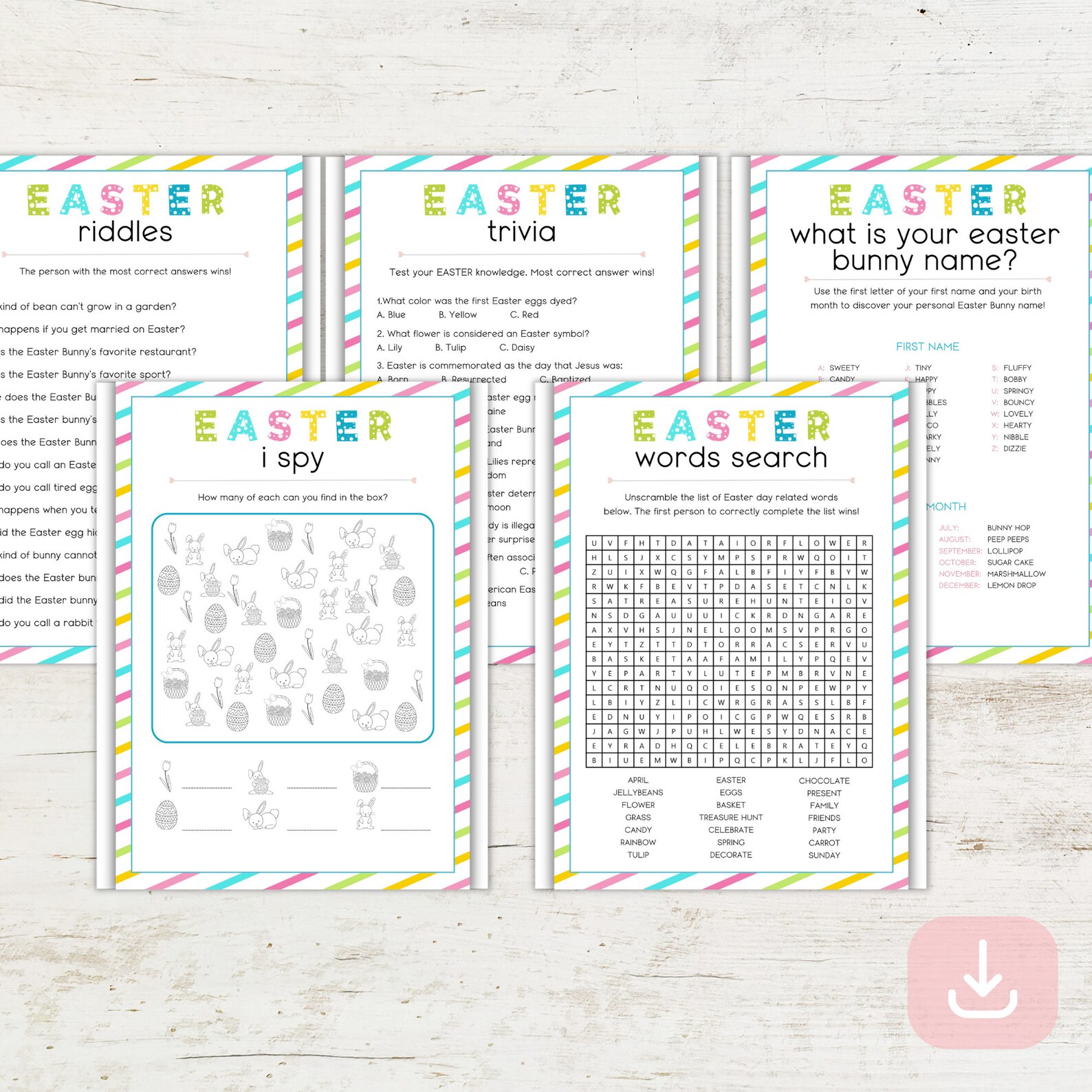 Easter Game Bundle | Printable Easter Games for Kids and Adults | Party ...