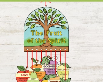 Fruit of the Spirit Hanging Craft | Bible Activity for Kids | Sunday School Printable | Christian Craft for Children | Fruits of the Spirit