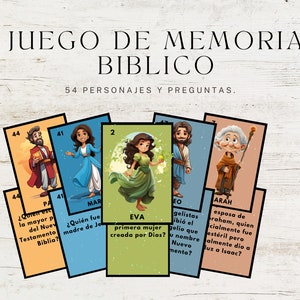 Juego de Memoria Bíblica ESPAÑOL / Unir 54 Personajes Bíblicos / Pares Bíblicos Imprimibles / Juegos Bíblicos Imprimibles / Juegos Bíblicos de la Iglesia