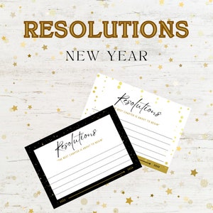 New Years Eve Resolution Cards Printable | Instant Download | NYE Party Activity Game | Hopes ...