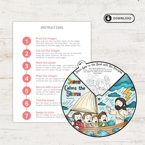 Jesus Calms the Storm - Coloring Wheel | Bible Activity for Kids ...