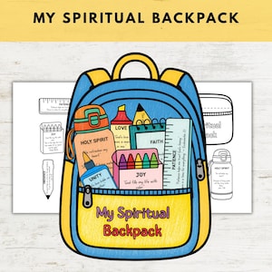 Spiritual Backpack Bible Craft for Kids, Back to School Christian Activity, Printable Sunday School Lesson, Homeschool, Activity for Kids