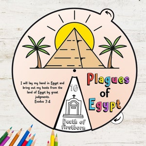 Plagues Of Egypt Coloring Wheel | Bible Story Wheel | Printable Bible Activity | Kids Bible Lesson | Sunday School | Bible Activity