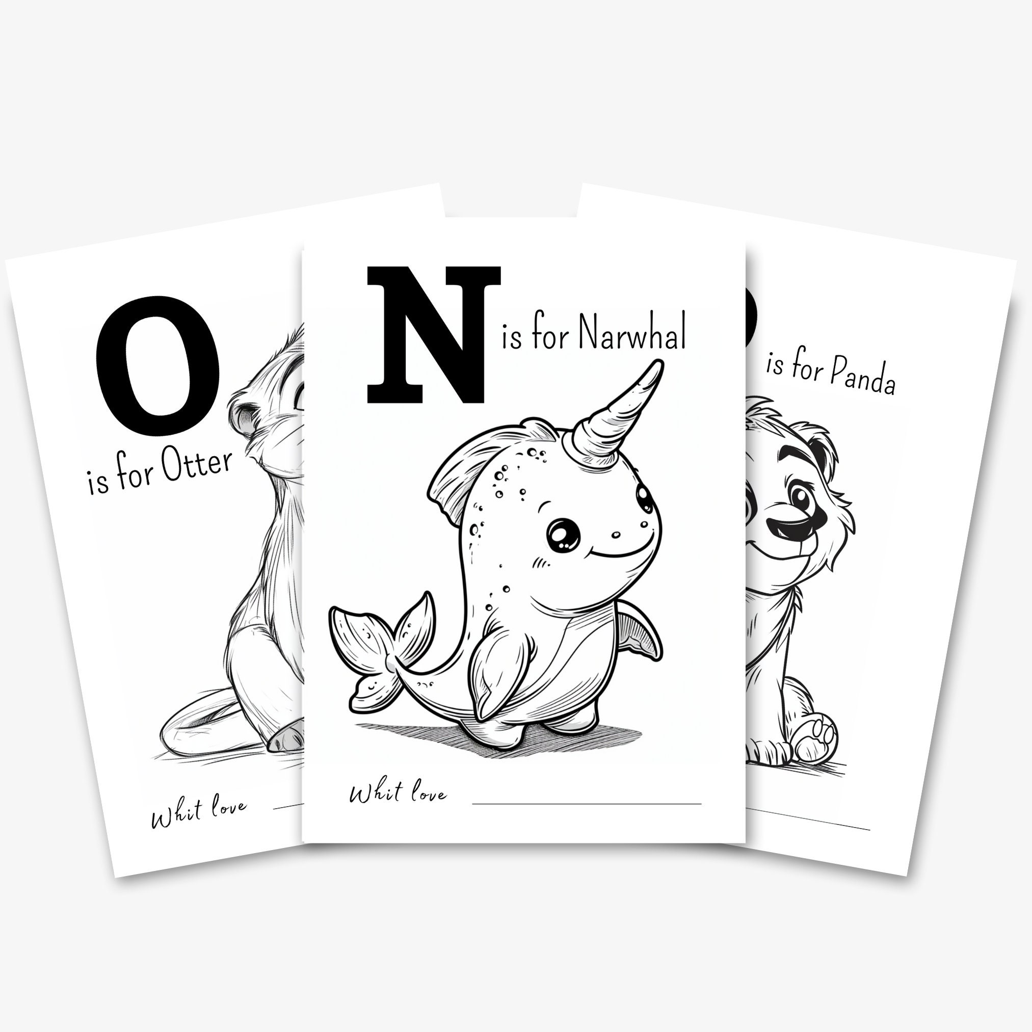 ABC Baby Shower Coloring Book Animal Alphabet Coloring Pages Baby First