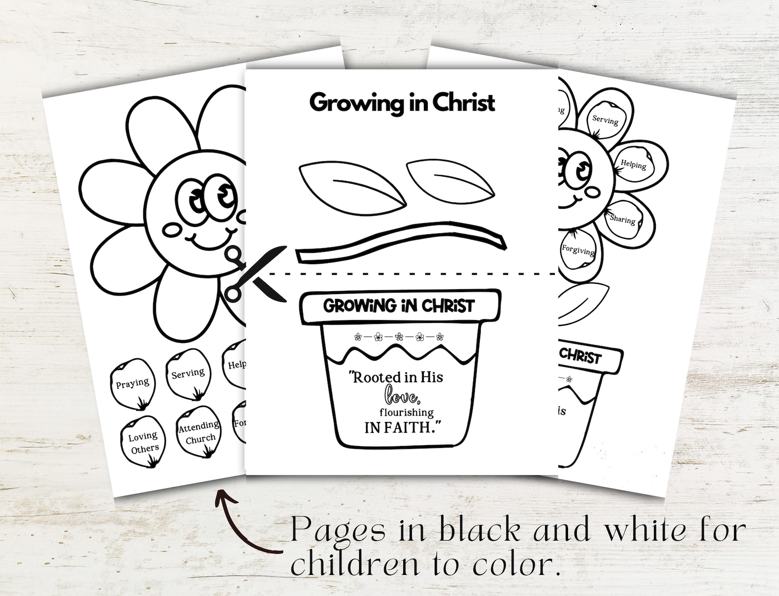 Growing in Christ Craft Activity for Kids, Bible Printable Activity