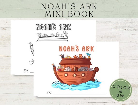 Noah Ark Printable for Kids, Printable Mini Book, Noah Ark Story