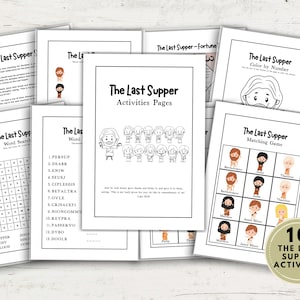 The Last Supper Activities Pages, Easter Story for kid, Sunday school craft, Easter Story craft,  Printable,  Activity Pack