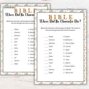 Bible Games, Where Did the Character Die Game | Bible Games for Kids, Bible Games for Family, Women&#39;s Ministry Games, Bible Games Printable
