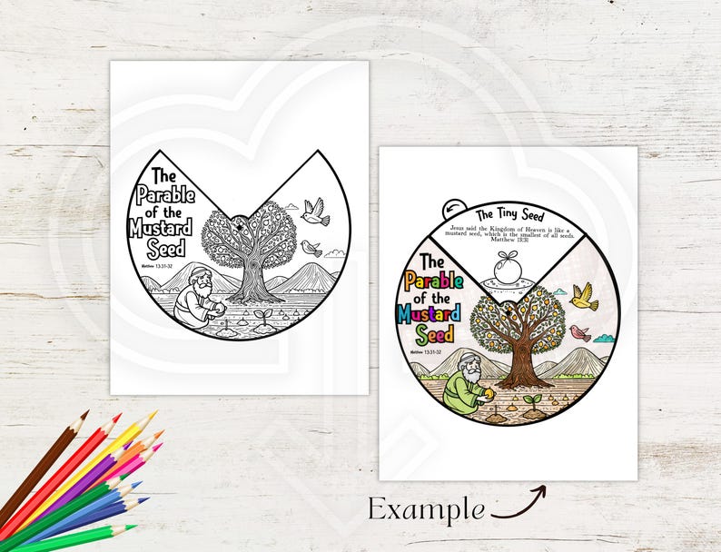 The Parable Of The Mustard Seed Coloring Wheel Coloring Wheel the-parable-of-the-mustard-seed-coloring-wheel-coloring-wheel