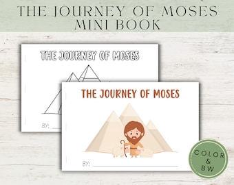 The Journey of Moses Printable for Kids, Printable Mini Book, Kids crafts, Homeschool activity, Sunday School, Bible Lesson