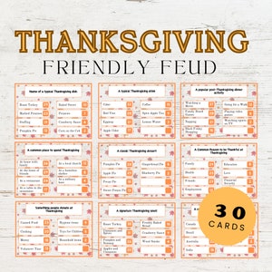 Thanksgiving Friendly Feud | Printable Thanksgiving Game | Activity For Kids and Adults | Thanksgiving Trivia | Classroom Game