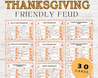 Thanksgiving Friendly Feud | Printable Thanksgiving Game | Activity For Kids and Adults | Thanksgiving Trivia | Classroom Game