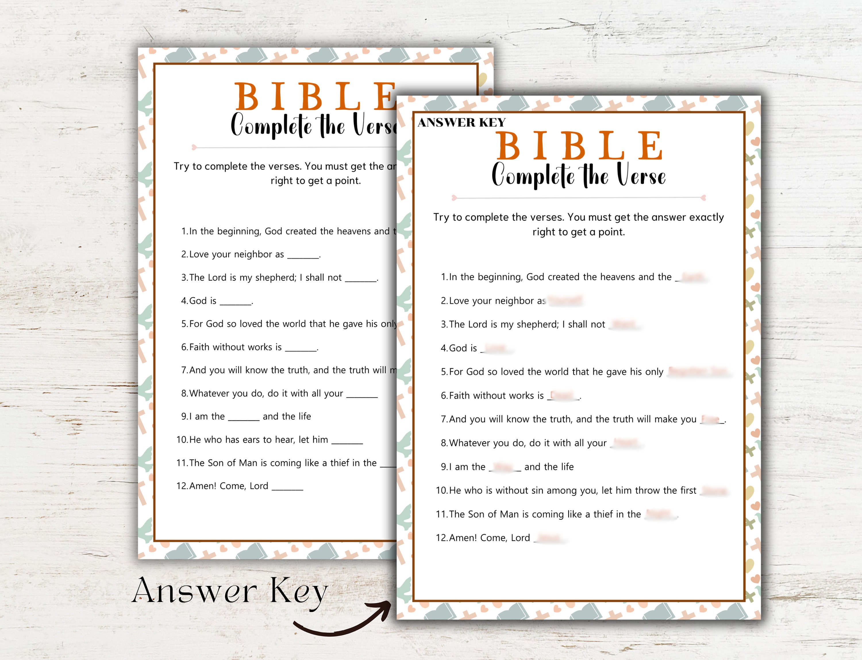 Bible Games | Complete the Verse Game | Bible Games for Kids, Bible ...