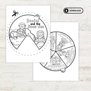 Daniel and the Lions Den Coloring Wheel | Bible Story Wheel | Printable ...
