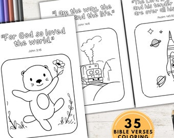 Bible Verse Coloring Pages | Sunday School | Bible Coloring Pages |  Preschool Bible Verses | Homeschool | Preschool Activity