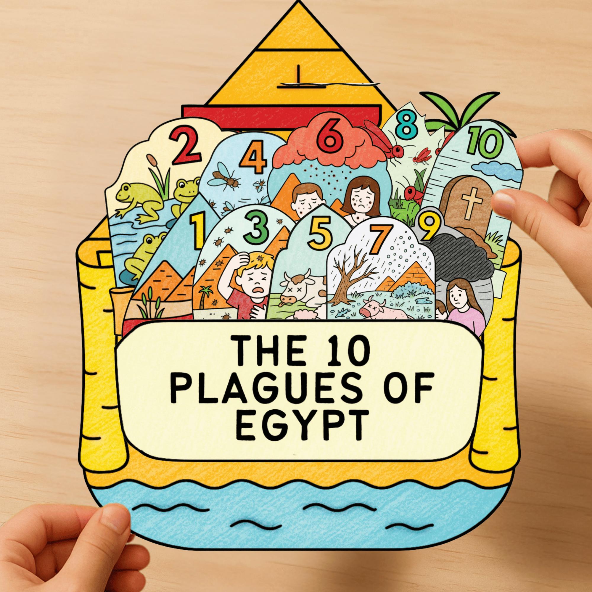 10 Plagues of Egypt Pocket Craft for Kids | Bible Coloring Activity ...
