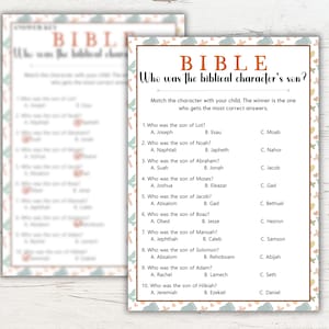 Bible Games, Who was the biblical character&#39;s son Game, Bible Games for Kids, Bible Games for Family, Women&#39;s Ministry Games, Bible Games