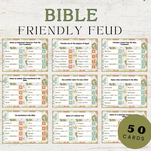 Bible Feud Game | Bible Family Feud-Style Game Show | Church Family Feud | Bible Family Feud Questions | Printable Bible Games