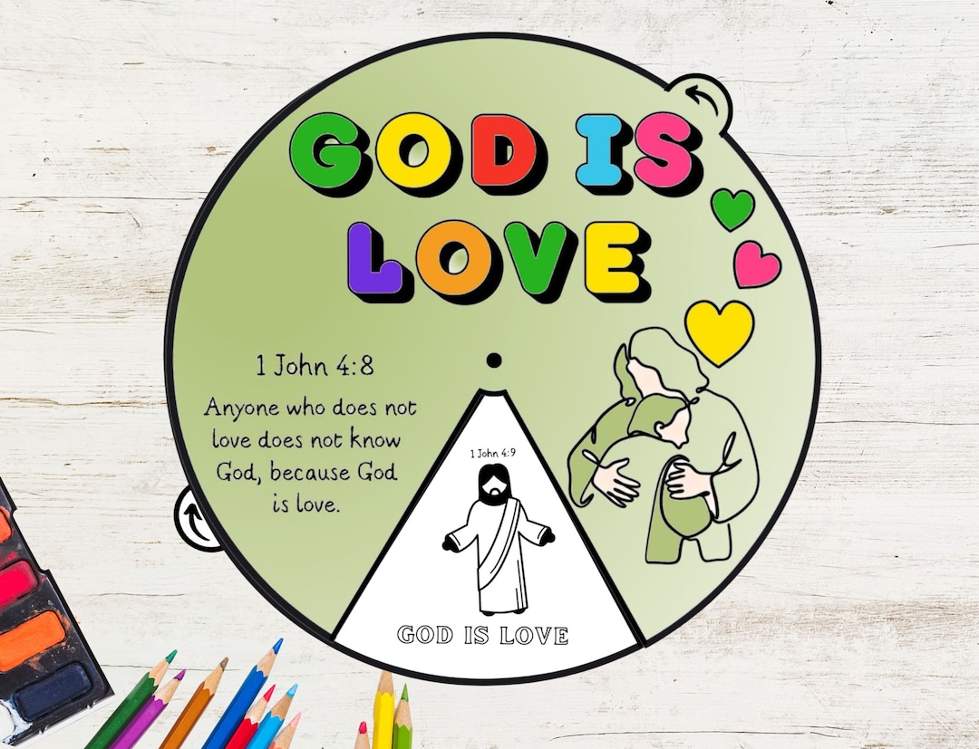 Gods Love Coloring Wheel | Printable Bible Valentine | Coloring Wheel ...