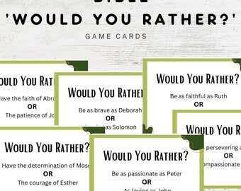 Printable would You Rather Bible Edition Bible This or That Bible Party ...