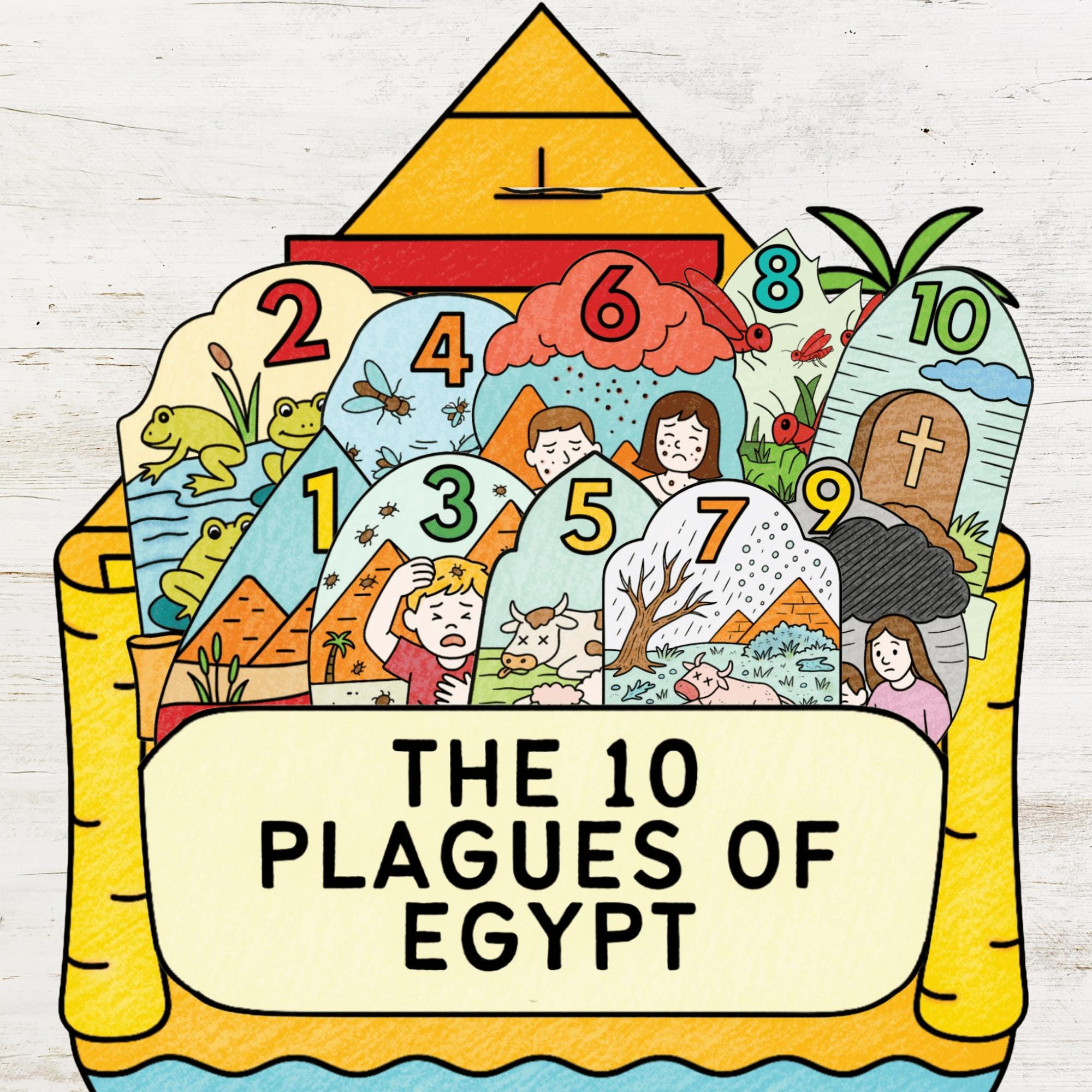 10 Plagues of Egypt Pocket Craft for Kids | Bible Coloring Activity ...