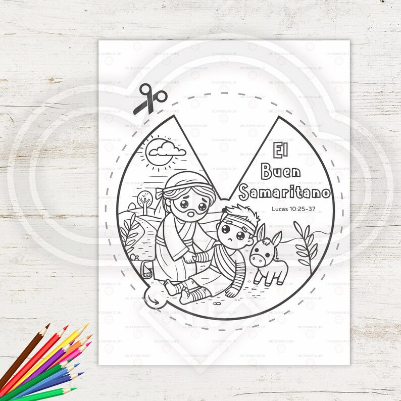The Good Samaritan Coloring Wheel IN SPANISH, Coloring Wheel, Printable ...