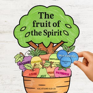 Fruit of the Spirit Pocket Craft for Kids | Bible Coloring Activity | Printable Galatians Lesson | Sunday School Craft | Christian Activity