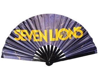 Seven Lions Rave Hand Fan | Hand Fans | Festival/Events | Bamboo - Rave Accessories | Unique - Clacking Fan | EDM