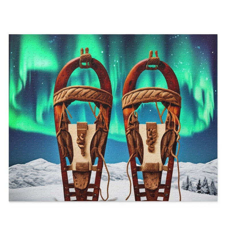 Northern Lights and Snowshoes Puzzle 120, 252, 500piece Etsy