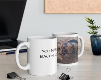 Kune Kune Pigs, Sizzlin Bacon Coffee Ceramic Mug 11oz