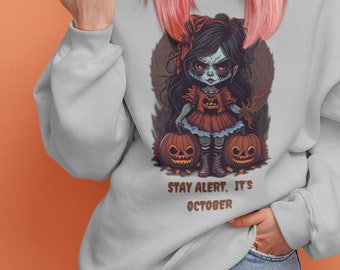 Unisex Vintage Halloween Sweatshirt, Halloween Sweater, Halloween Crewneck, Spooky Season, Halloween Costume Sweatshirt