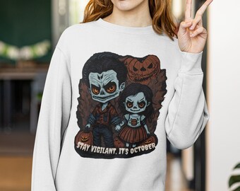 Unisex Vintage Halloween Sweatshirt, Halloween Sweater, Halloween Crewneck, Spooky Season, Halloween Costume Sweatshirt