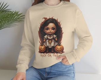 Unisex Vintage Halloween Sweatshirt, Halloween Sweater, Halloween Crewneck, Spooky Season, Halloween Costume Sweatshirt