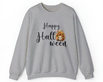 Happy Halloween Sweatshirt | Mom Halloween Costume | Oversized Sweater | Pumpkin Patch Sweatshirt | Fall Sunflower Top | Spooky Season Shirt
