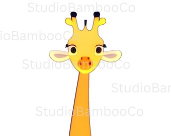 Cute Giraffe Clip art - Instant Download, PNG