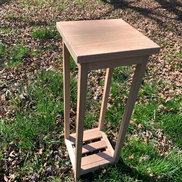 solid white oak plant stand/Accent table