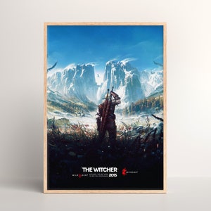 The Witcher 3 - Cartel de Wild Hunt [ Impresión física / Arte de la pared del juego / Regalo de impresión de póster / Videojuego / Configuración de juegos de PC / Gamer Room Deco ]