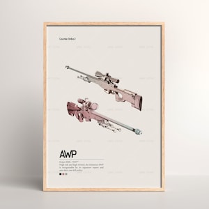 Counter-Strike 2 x AWP Poster [ Game Wall Art | Posterafdruk | Kunstdruk | Postercadeau | Muurposter | Videogame | FPS | CSGO | CS2]
