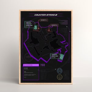 Cartel del mapa Counter-Strike x Overpass [ Arte de la pared del juego / Impresión de póster / Arte / Regalo de póster / Póster de pared / Videojuego / FPS / CSGO / CS2 ]