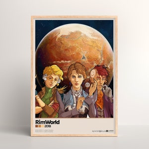 RimWorld Poster [ Hell & Dunkel Mode | Minimalistisch | Physischer Druck | Videospielkunst | Druck Geschenk | Wandposter | PC Gaming Einrichtung]